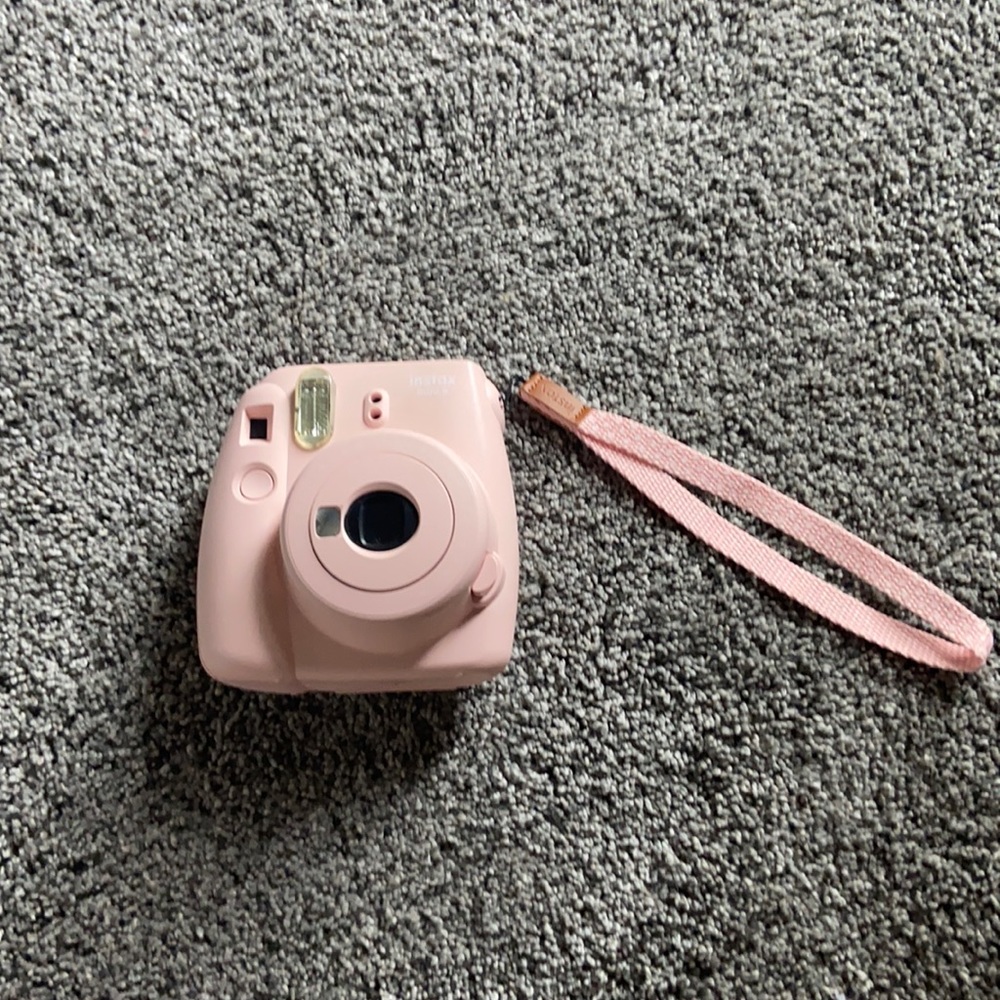 pink polaroid camera